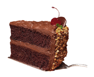 a slice of chocolate cake